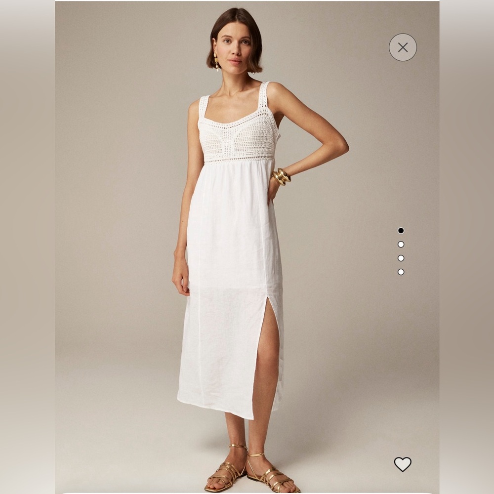 J. Crew Crochet Top Midi Dress NWT XS White